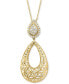 Фото #3 товара EFFY® Diamond Teardrop Cluster & Floral Lattice 18" Pendant Necklace (1/3 ct. tw.) in 14k Gold