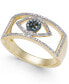 ფოტო #1 პროდუქტის Diamond Evil Eye Ring (1/6 ct. t.w.) in 10k Gold or 10k White Gold Created for Macy's