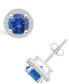 Фото #1 товара Серьги Macy's Sapphire Halo Studs