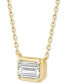 ფოტო #2 პროდუქტის Diamond Emerald-Cut Solitaire 18" Pendant Necklace (1/3 ct. t.w.) in 14k Gold