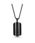 Фото #1 товара Mens Stainless Steel Black Plated Silver Lined Dog Tag Necklace