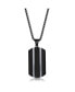 ფოტო #1 პროდუქტის Mens Stainless Steel Black Plated Silver Lined Dog Tag Necklace