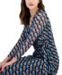 ფოტო #4 პროდუქტის Women's Printed Faux-Wrap Midi Dress