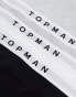 Topman 3 pack briefs in black, white and grey marl with white waistbands