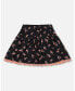 Фото #2 товара Big Girls Printed Flowers Flare Viscose Skirt Black