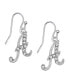 ფოტო #6 პროდუქტის Silver Tone Crystal Initial Wire Earring