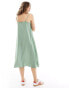 Фото #2 товара Vero Moda woven cami midi dress with v front in green