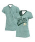 Фото #1 товара Women's Green Oakland Athletics Hail Mary Back Wrap Space-Dye V-Neck T-shirt