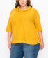 ფოტო #3 პროდუქტის Plus Size Baby Thermal Cowl Neck Side Ruched Top