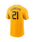 ფოტო #3 პროდუქტის Men's Roberto Clemente Gold Pittsburgh Pirates City Connect Fuse Name Number T-Shirt