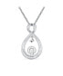 Фото #2 товара Bling Jewelry elegant Bridal Forever Knot Intertwined CZ Accented Infinity Teardrop Cultured Freshwater White Pearl Necklace Pendant For Women Wedding .925 Sterling Silver 16-18 Inch