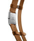 ფოტო #2 პროდუქტის Women's Swiss DolceVita Brown Leather Double Strap Watch 23x37mm