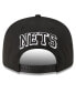 Фото #2 товара Men's Black Brooklyn Nets Chainstitch 9FIFTY Snapback Hat