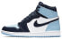 Кроссовки Nike Air Jordan 1 Retro High UNC Patent (W) (Белый, Голубой, Черный)