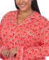 Plus Size 2 Piece Long Sleeve Heart Print Pajama Set