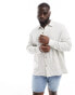 ASOS DESIGN relaxed shirt in beige and white stripe