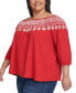 Фото #4 товара Plus Size Off-The-Shoulder Embroidered Top