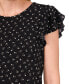 Women's Double Ruffle Floral-Print Knit Blouse