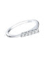 ფოტო #2 პროდუქტის Rhodium-Plated with Cubic Zirconia Chevron Tower Slender Stacking Ring in Sterling Silver