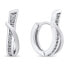 Stylish silver earrings with zircons EA213W