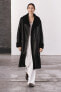 Zw collection double-faced long biker coat