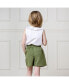 Little Girls Sleeveless Ruffle Collar Chambray Button Back Top