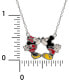 Kissing Minnie & Mickey Mouse 18" Pendant Necklace in Sterling Silver