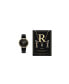 ფოტო #1 პროდუქტის Women's Analog Black Leather Strap Watch 38mm Gift Set