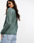 Only round neck jumper in green M - фото #6