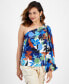 ფოტო #4 პროდუქტის Petite One-Shoulder Floral-Print Top, Created for Macy's