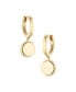 Gold Small Hoop Coin Drop Earrings
