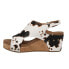 Corkys Carley Cow Print Studded Wedge Womens Black, White Casual Sandals 30-531