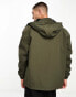 COLLUSION nylon zip through anorak in khaki