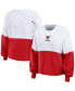 Фото #1 товара Women's White, Red Chicago Bulls Color-Block Pullover Sweater