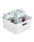 Фото #1 товара Medium Metal Kitchen Storage Container Bin Basket with Handles, White