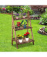 Фото #3 товара 3 Tier Ladder-style Wooden Flower Plant Stand Outdoor Garden Shelf