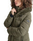 ფოტო #4 პროდუქტის Women's Faux-Fur-Trim Hooded Bibbed Puffer Coat