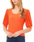 Фото #1 товара Women's Elbow-Sleeve Scoop-Neck Shirred Knit Top