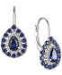 ფოტო #2 პროდუქტის Sapphire (1-3/4 ct. t.w.) & Diamond (1/6 ct. t.w.) Teardrop Leverback Drop Earrings in 14k Gold (Also in Emerald and Ruby)