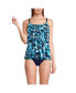 Фото #3 товара Women's Chlorine Resistant Mesh Scoop Neck Tiered Tankini Swimsuit Top