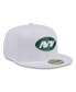 ფოტო #3 პროდუქტის Men's White New York Jets Omaha 59FIFTY Fitted Hat