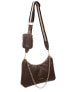 Фото #6 товара Женская кожаная сумка Factory Price  на цепочке, логотип, одно отделение на молнии.
