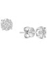 ფოტო #1 პროდუქტის EFFY® Diamond Cluster Stud Earrings (1/2 ct. t.w.) in 14k White Gold