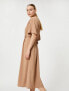 Фото #14 товара Платье женское Koton Oversize Midi с поясом и V-образным вырезом