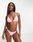 Фото #8 товара Miss Selfridge mix and match frill tie side bikini bottom in washed neon pink