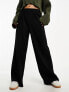 ASOS DESIGN Petite wide leg jersey suit trouser in black