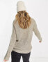 JDY lightweight v neck jumper in beige