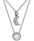 Фото #1 товара Giani Bernini 2-Pc. Set Cubic Zirconia Pavé Moon & Solitaire Pendant Necklaces, Created for Macy's