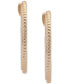 ფოტო #4 პროდუქტის Gold-Tone Medium Pressed Flower Open Hoop Earrings, 1.35"