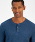 Men's Thermal Long Sleeve Henley, Created for Macy's Blue Wing Opd, 2XL - фото #3